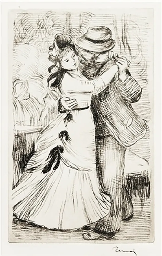 版画 Renoir - LA DANSE À LA CAMPAGNE (1890)