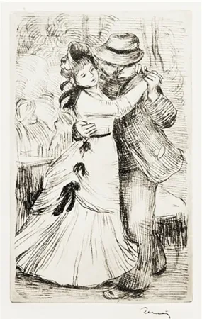 版画 Renoir - LA DANSE À LA CAMPAGNE (1890)