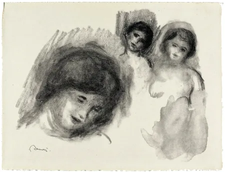 石版画 Renoir - La Pierre au trois croquis