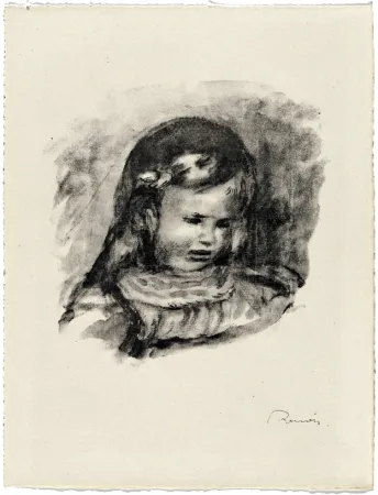 石版画 Renoir - La Tête baissée