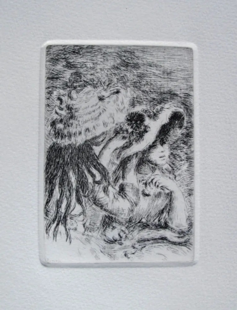 版画 Renoir - Le chapeau épinglé