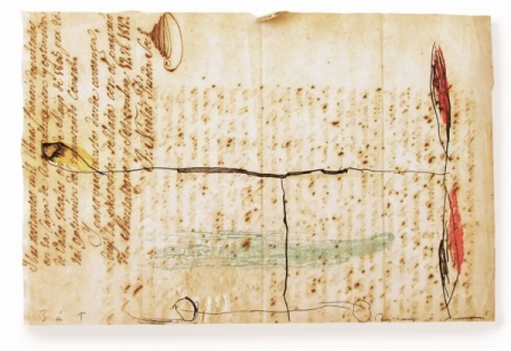 蚀刻飞尘法 Riera I Arago - Airplane with Red Propeller