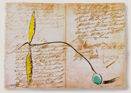 蚀刻飞尘法 Riera I Arago - Airplane with Yellow Propeller