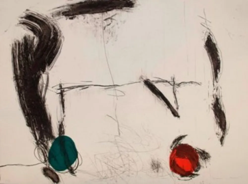 版画 Riera I Aragó - Avió amb guixat negre