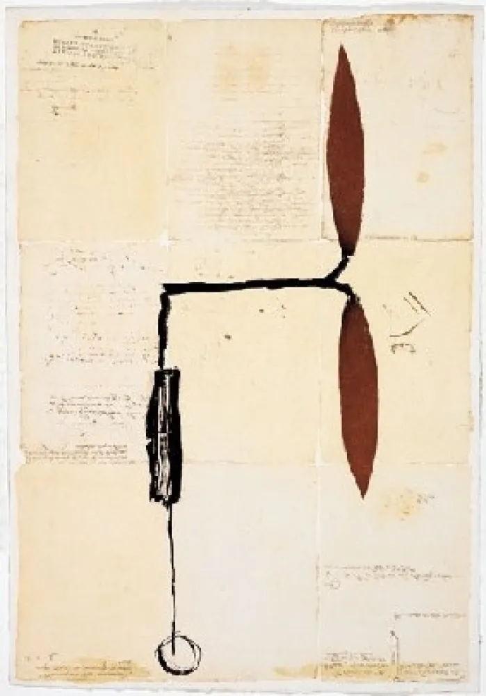 复数作品 Riera I Aragó - Avió hèlix vermella sobre manuscrits