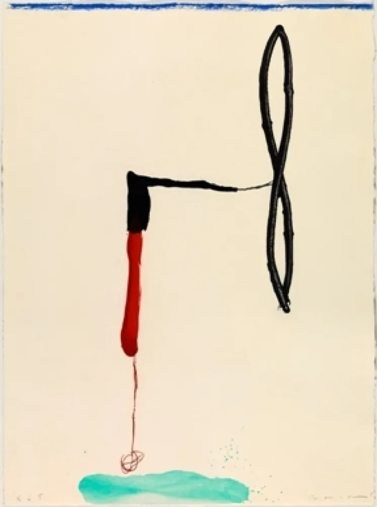 版画 Riera I Aragó - Avión en ángulo sobre agua