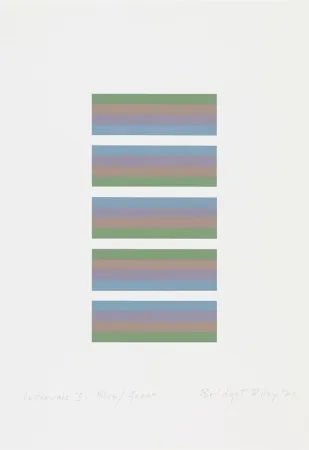 丝网印刷 Riley - Intervals 3, Blue / Green