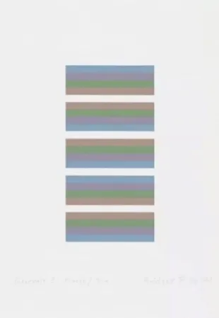 丝网印刷 Riley - Intervals 3 - Orange / Blue