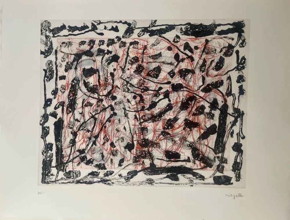 蚀刻飞尘法 Riopelle - Les mouches à Marier (Planche VII) 