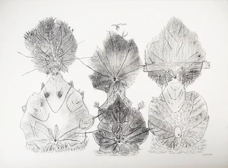 石版画 Riopelle - TOTEMS DE LA NATURE (de la suite 