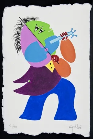 版画 Ripolles - Violinista