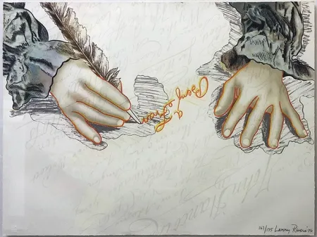 石版画 Rivers - BIG B SIGNS UP