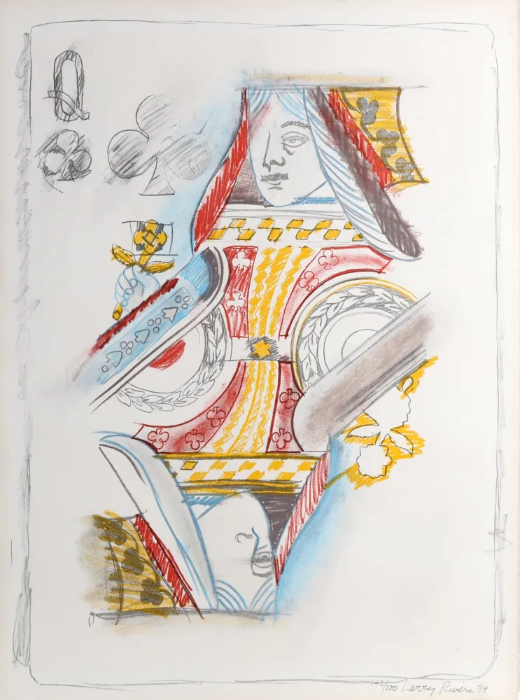 石版画 Rivers - Queen of Clubs