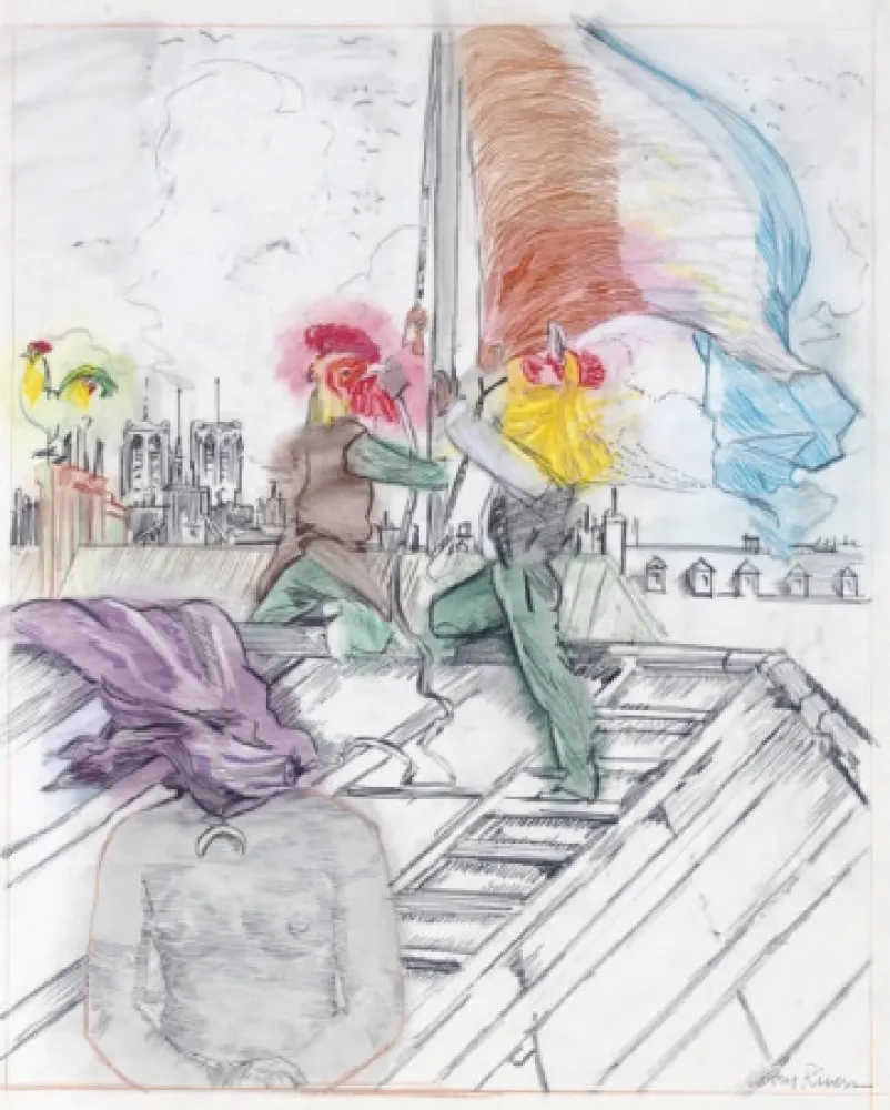 石版画 Rivers - Raising the Flag