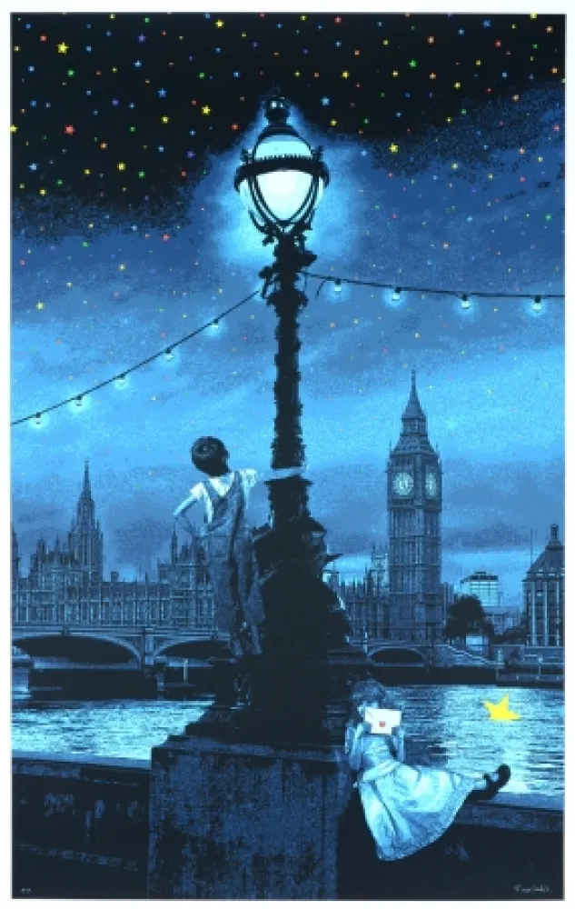 丝网印刷 Roamcouch - When you wish upon a star - London (blue edition)