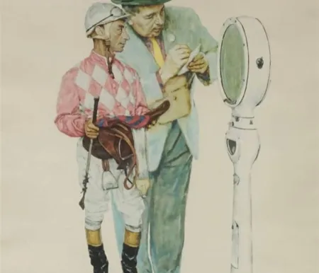 石版画 Rockwell  - Jockey Weighing In