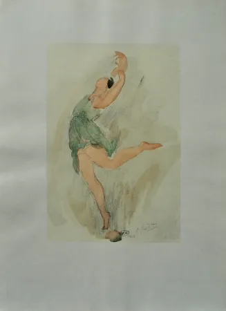 版画 Rodin - La danseuse