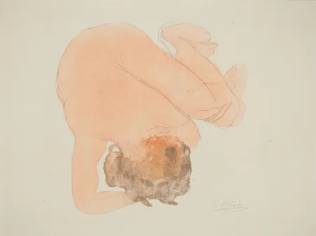 石版画 Rodin - Nu assoupi