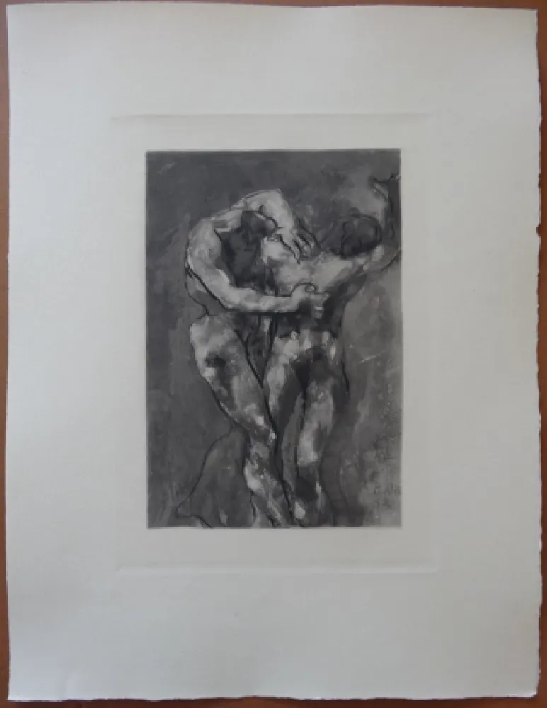 蚀刻版画 Rodin - The Fight