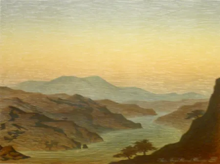 石版画 Rodrigo - E come arivi grandi si convenne ver lo fiumerea