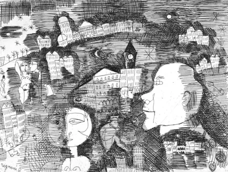 蚀刻版画 Rognoni - Città