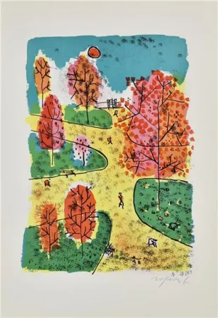 石版画 Rognoni - Paesaggio