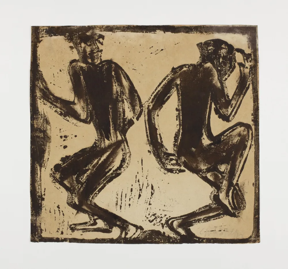 木刻 Rohlfs - Zwei Tanzende (Two Dancers)