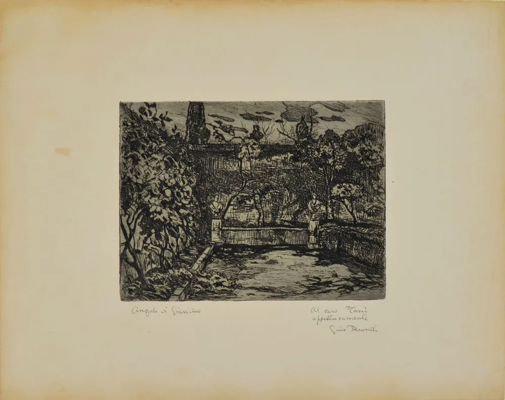 蚀刻版画 Romiti - ANGOLO DI GIARDINO