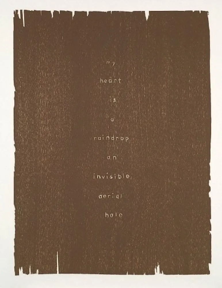 木刻 Rondinone - My heart is a raindrop an invisible aerial hole