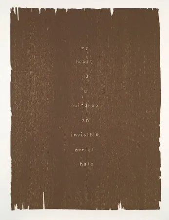 木刻 Rondinone - My heart is a raindrop an invisible aerial hole