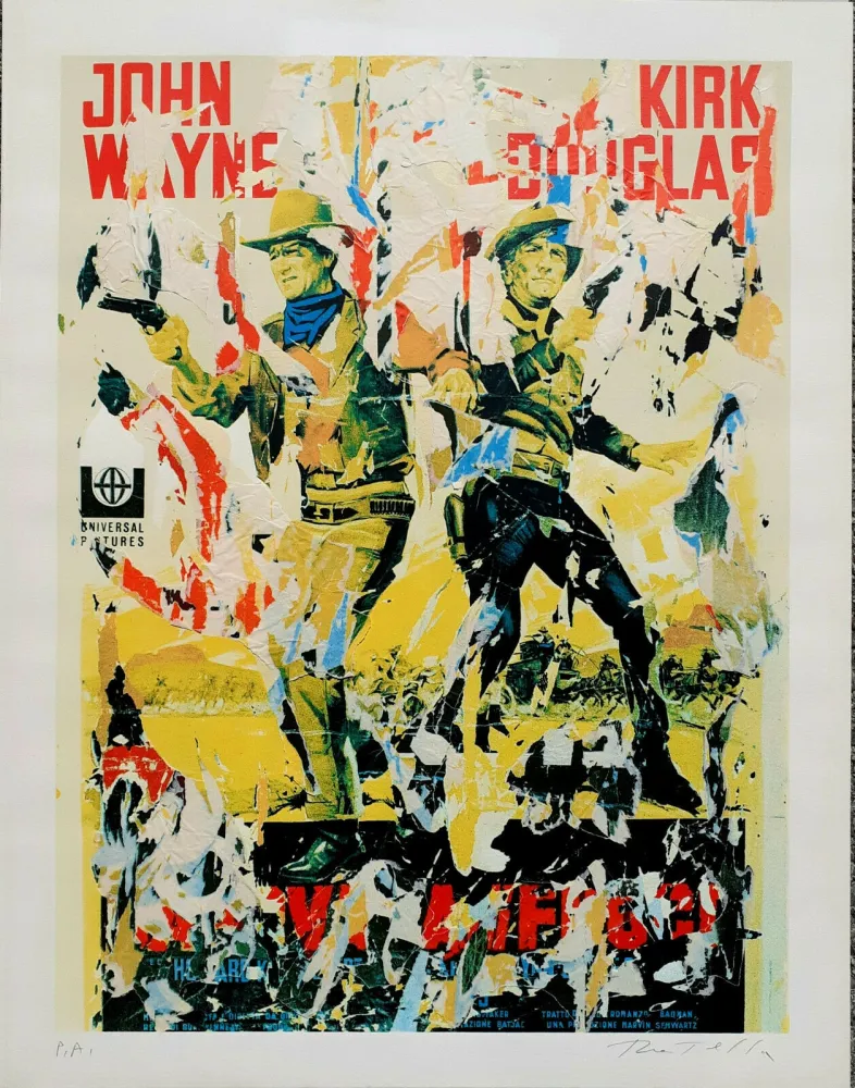丝网印刷 Rotella - John Wayne - Kirk Douglas