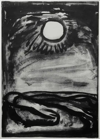 飞尘腐蚀法 Rouault - Chantz Matines (plate 29 from Miserere)