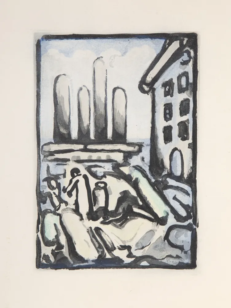 蚀刻飞尘法 Rouault - Christ Au Faubourg