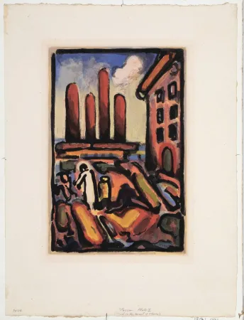 飞尘腐蚀法 Rouault - Christ au Faubourg