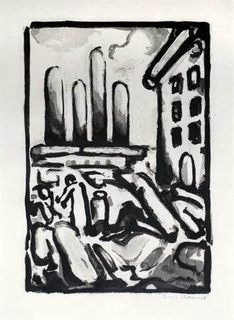蚀刻飞尘法 Rouault - Christ au Faubourg (Christ in Faubourg) from Passion, 1935 