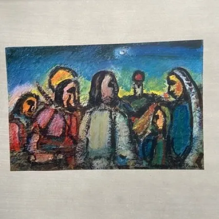 照相凹版 Rouault - Christ et disciples