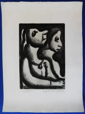 版画 Rouault - Deux femmes