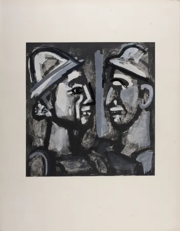 石版画 Rouault - Face à Face, 1933