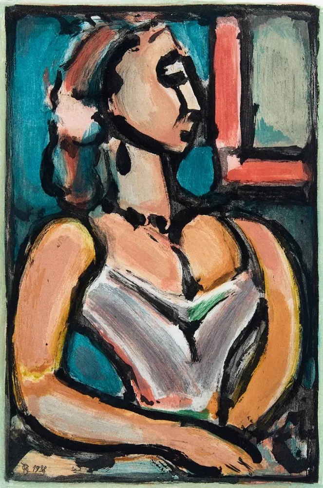 飞尘腐蚀法 Rouault - Femme fiere
