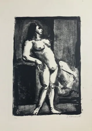 石版画 Rouault - Fille, 1926