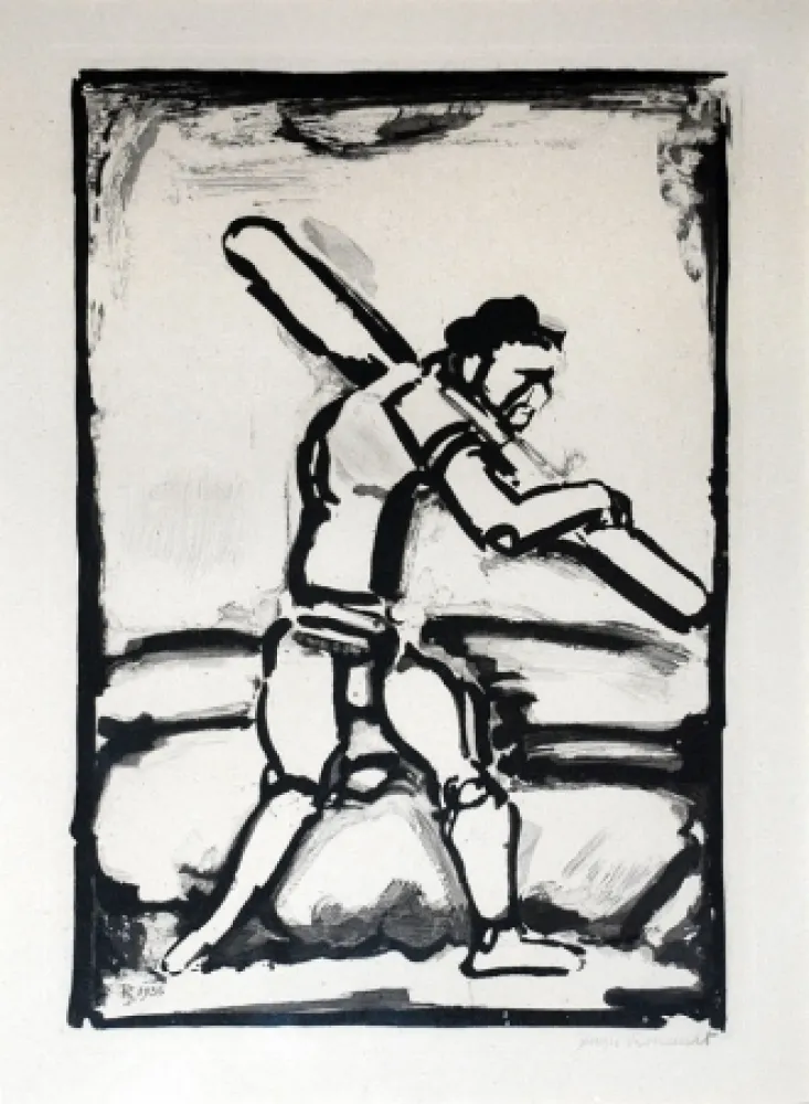 蚀刻飞尘法 Rouault - Le Vieil Homme Chemine (Old Man Walking)