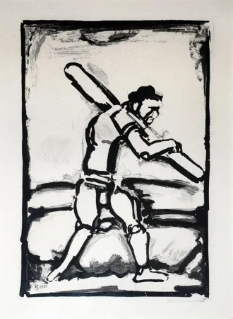 蚀刻飞尘法 Rouault - Le Vieil Homme Chemine (Old Man Walking)