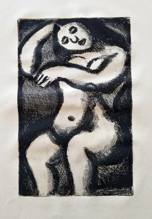 飞尘腐蚀法 Rouault - Nu assis