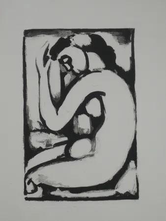 飞尘腐蚀法 Rouault - Nu en berceau