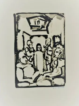 蚀刻飞尘法 Rouault - Passion W.345 Christ Et Les Exegetes