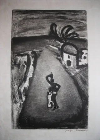 蚀刻版画 Rouault - Paysage Tropical