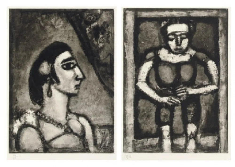 蚀刻飞尘法 Rouault - Quatorze planches gravées pour Les fleurs du mal