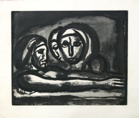 凹版印刷 Rouault -  Title: 	 Au Presser Le Raisin Fut Foule' #48 (In the Winepress the Grapes were Crushed)