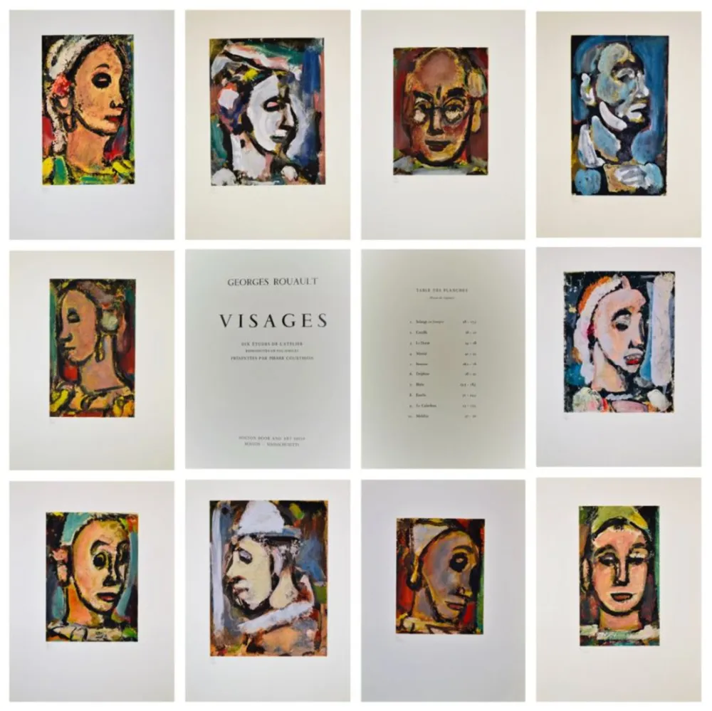 石版画 Rouault - Visages Portfolio