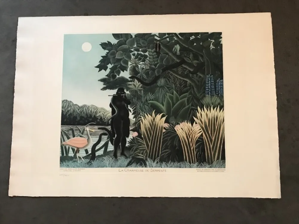 版画 Rousseau - La charmeuse de serpents 